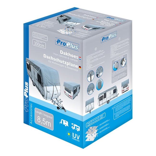 ProPlus Universele dakhoes - 3-laags ademend materiaal - 8,5 x 3 meter - UV-gestabiliseerd - Inclusief draagtas