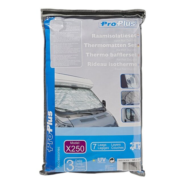 ProPlus Raamisolatieset voor camper - Extra dik materiaal - Voorruit en zijruiten - Set van 3 stuks