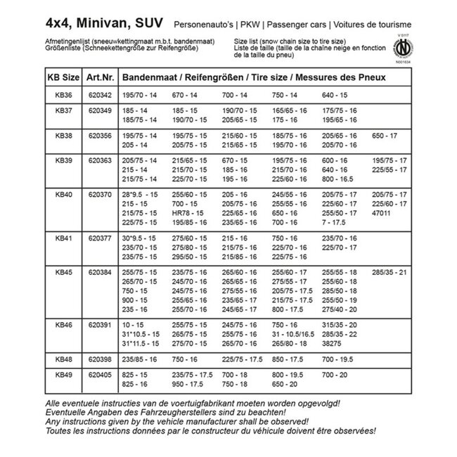 ProPlus Sneeuwkettingen - 16 mm - Handmatige spanner - 2 stuks - Zilver - 4x4