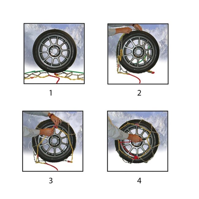 ProPlus Sneeuwkettingen - Ø 16 mm - Handmatige spanner - 2 stuks - Zilver - Staal