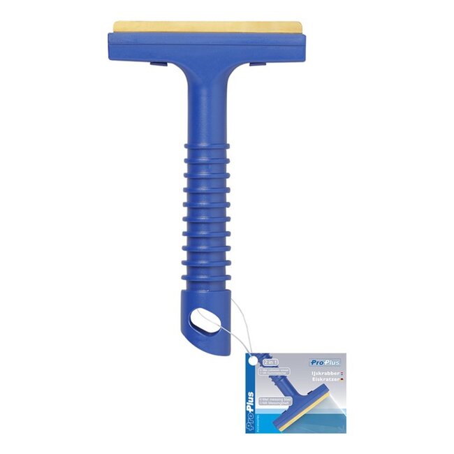 ProPlus IJskrabber met messing blad - 17 cm - Blauw - Rubberen trekker