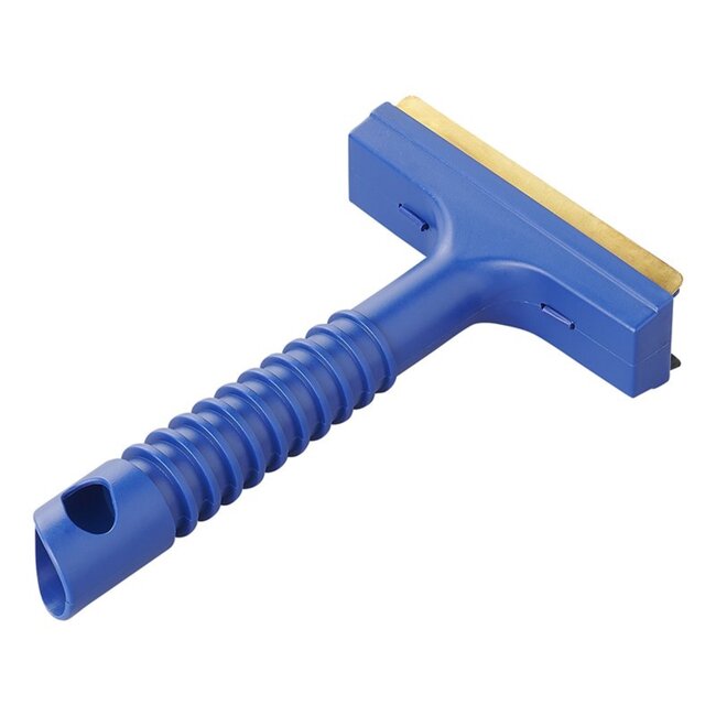 ProPlus IJskrabber met messing blad - 17 cm - Blauw - Rubberen trekker