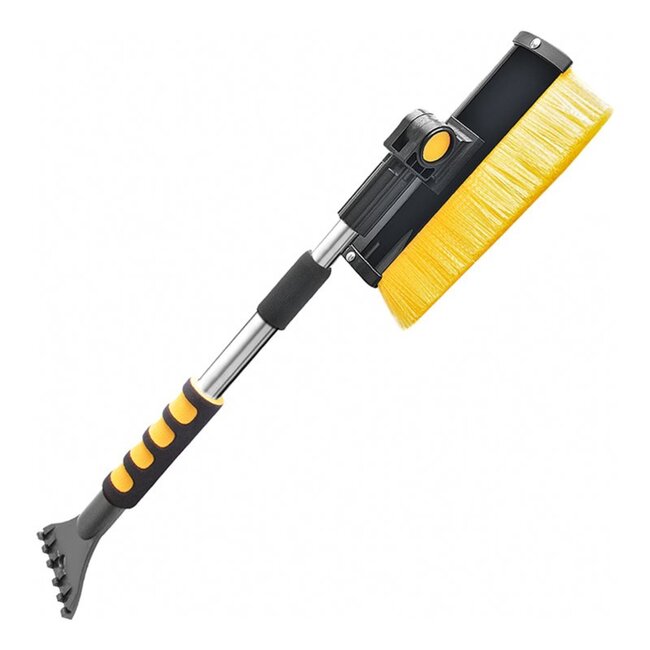 ProPlus Sneeuwborstel met raamtrekker en ijskrabber - telescopische steel - soft grip - draaibaar borsteldeel