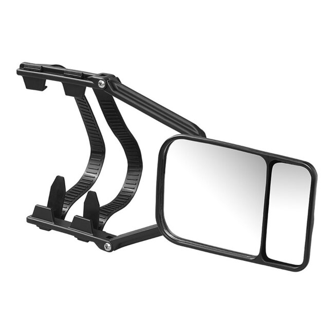 ProPlus Universele caravanspiegel - geïntegreerde dodehoekspiegel - elastische bevestiging - 23 cm - zwart