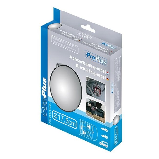 ProPlus Achterbankspiegel - Groothoek - Verstelbaar - Ø 17,5 cm