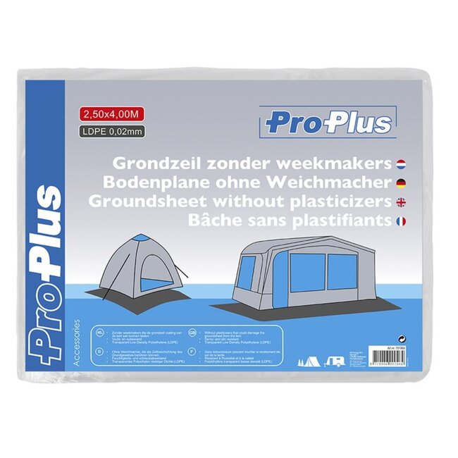 ProPlus Grondzeil zonder weekmakers - extra sterk - 2,5 x 4 meter - transparant LDPE