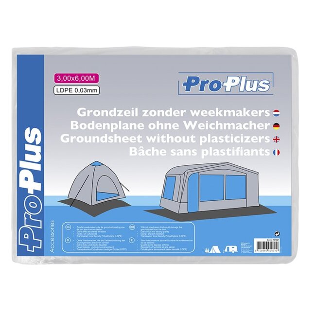 ProPlus Grondzeil - 3 x 6 meter - Extra sterk en dik - Zonder weekmakers - Vocht- en vuilwerend