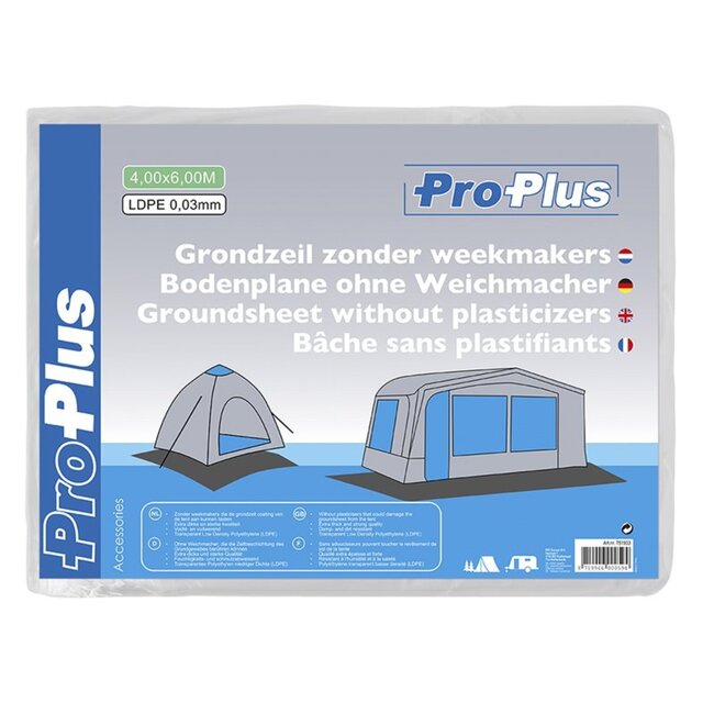 ProPlus Grondzeil - Extra sterk - Vocht- en vuilwerend - 4 x 6 meter - Transparant
