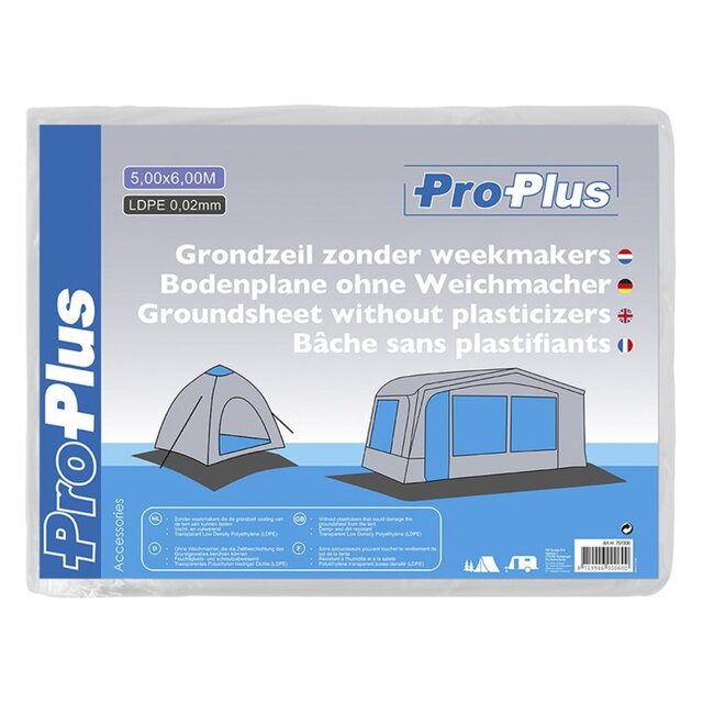 ProPlus Grondzeil - Extra sterk - Vocht- en vuilwerend - 5 x 6 meter - Transparant