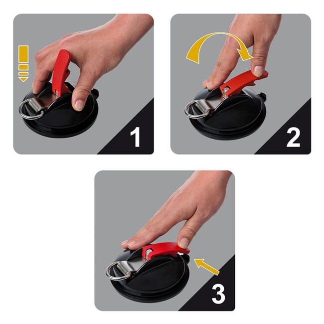 ProPlus Zuignapbevestiging met ring en 2 S-haken - Ø 11,5 cm - Max. 10 kg - Schroefloze montage