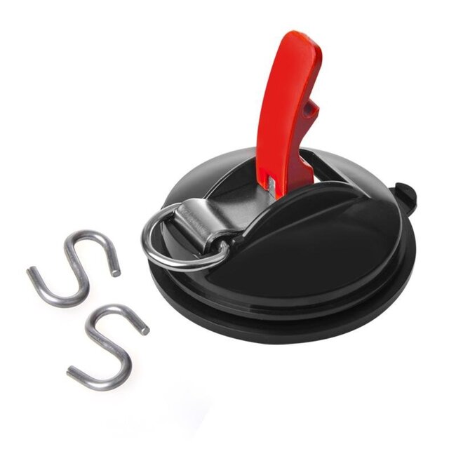 ProPlus Zuignapbevestiging met ring en 2 S-haken - Ø 11,5 cm - Max. 10 kg - Schroefloze montage