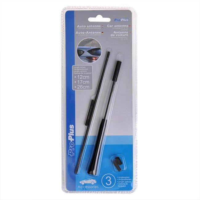 ProPlus Auto antenne - Universeel - 3 lengtes - Inclusief adapters