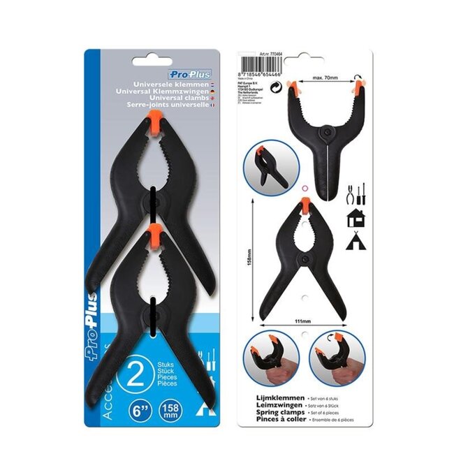 ProPlus Zeilklem - 150 mm - Beweegbare Kaken - Set van 2 Stuks