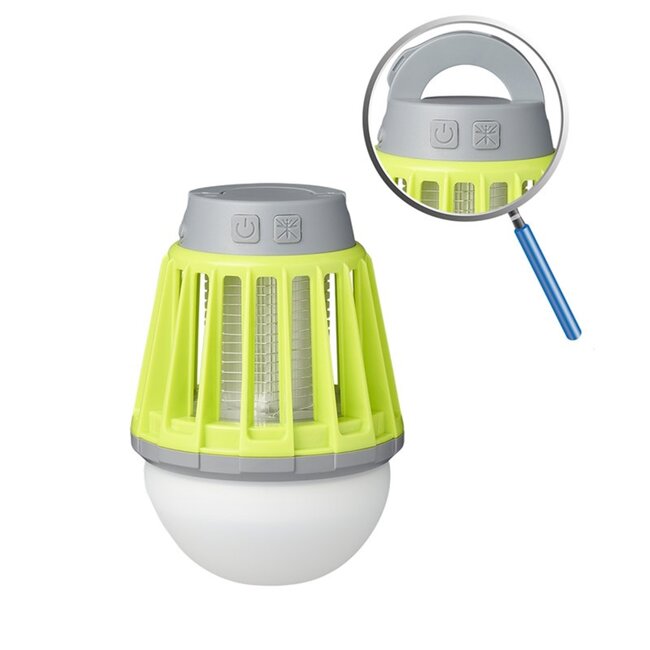 ProPlus Camping- en insectenlamp - 2 in 1 - oplaadbaar - spatwaterdicht - verschillende lichtniveaus