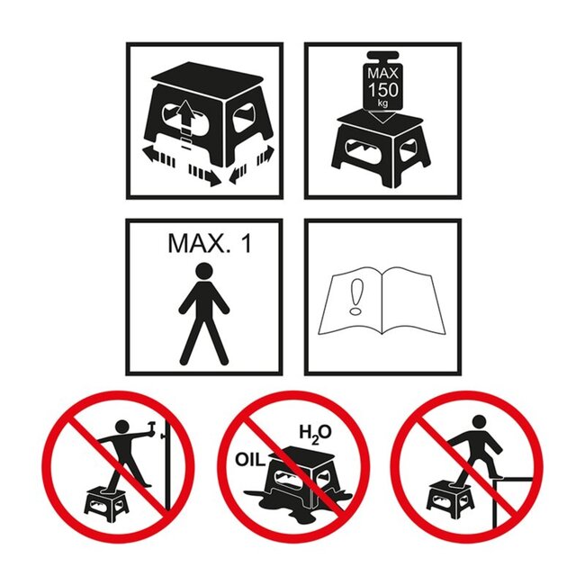 ProPlus Inklapbaar opstapje - anti-slip - draagbaar - 29 x 21,5 x 22 cm - grijs