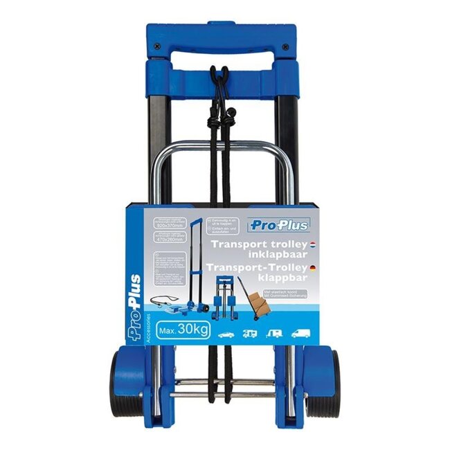 ProPlus Inklapbare transporttrolley - 920 x 370 mm - Max 30 kg - Met elastisch koord