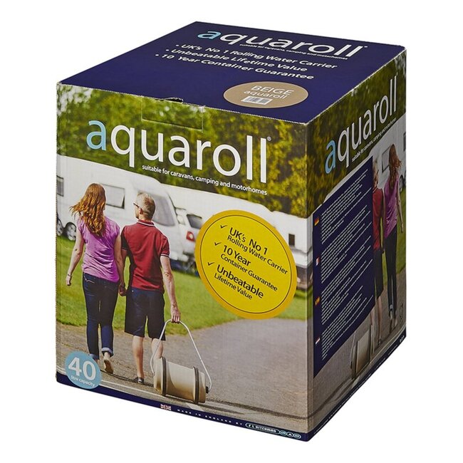 Aquaroll Schoonwatertank - 40 liter - Beige - Gemakkelijk Verrijdbaar