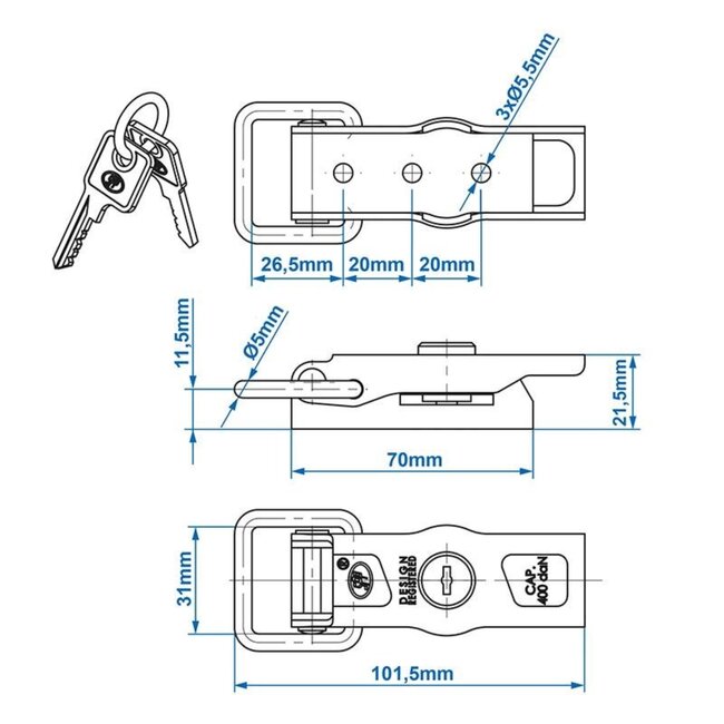 ProPlus Spansluiting - 101,5 x 31 mm - Gelijksluitend - 450 kg - Dekra-gekeurd