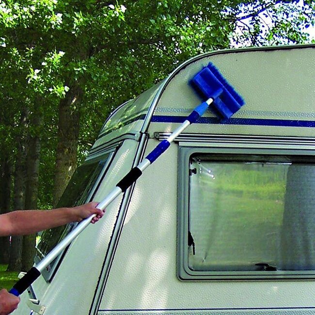 ProPlus Wasborstel - Heavy Duty - Telescopische Steel - Uitschuifbaar tot 3 meter - Inclusief 2-in-1 raamtrekker en spons