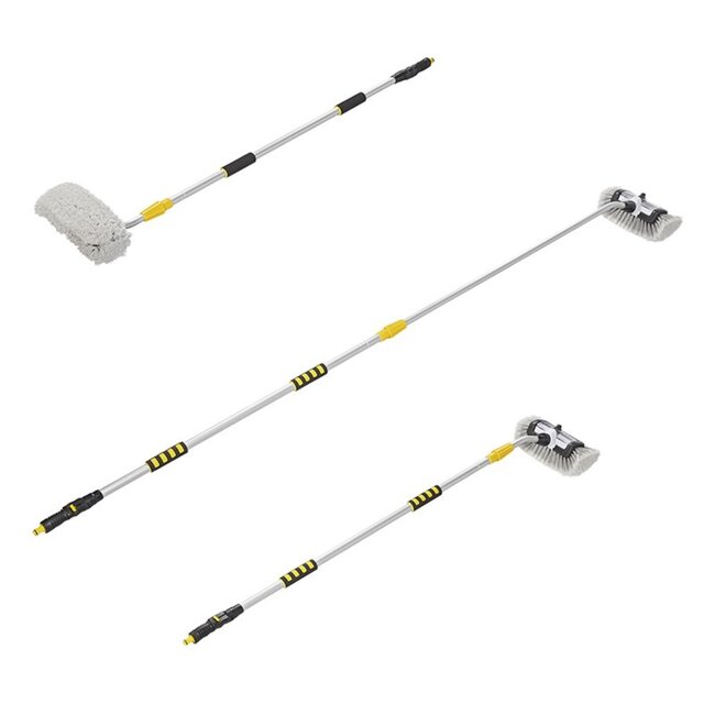 ProPlus Wasborstel - 3D borstel - Telescopische steel - Zeepreservoir - Uitschuifbaar tot 2,50 meter