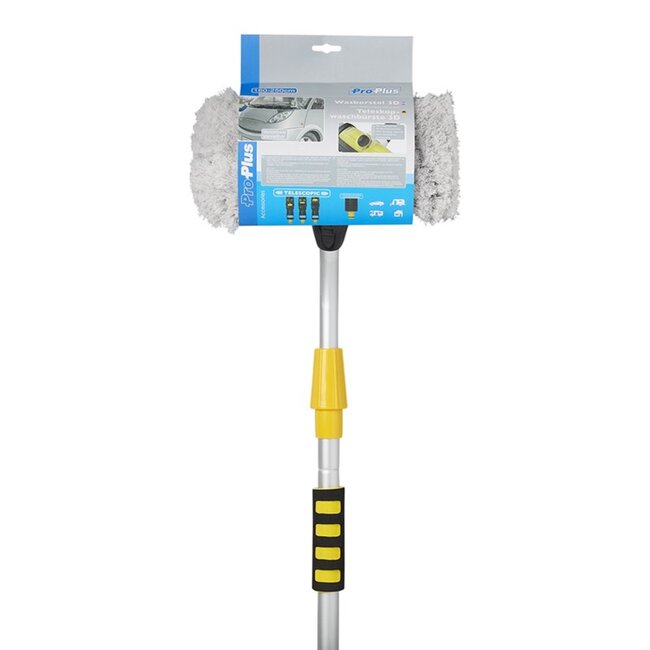 ProPlus Wasborstel - 3D borstel - Telescopische steel - Zeepreservoir - Uitschuifbaar tot 2,50 meter