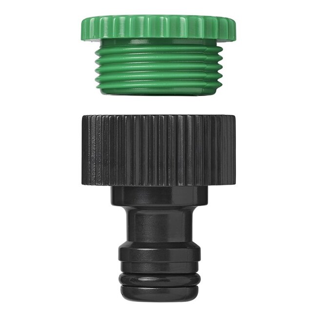 ProPlus Kraanaansluiting - Tuinslangverbinding - Ø 21 en 26.5 mm - Universeel - Grijs/Groen