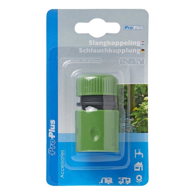 ProPlus Slangkoppeling - Kunststof - Voor 13-15mm Tuinslangen - Groen - Universeel