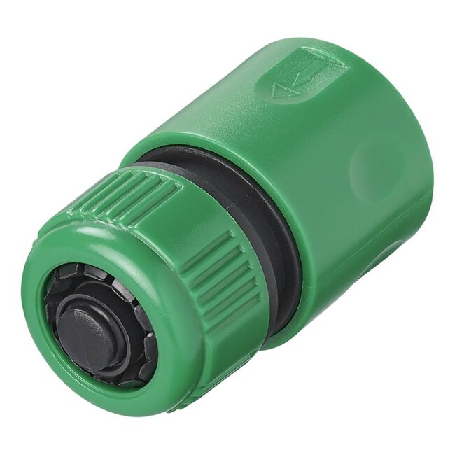 ProPlus Slangkoppeling met waterstop - kunststof - voor 13-15 mm tuinslangen - groen - universeel