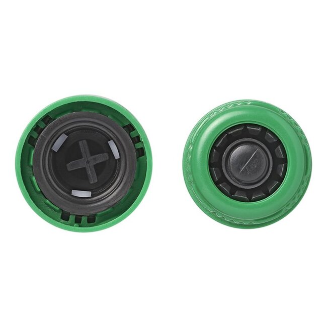 ProPlus Slangkoppeling met waterstop - kunststof - voor 13-15 mm tuinslangen - groen - universeel