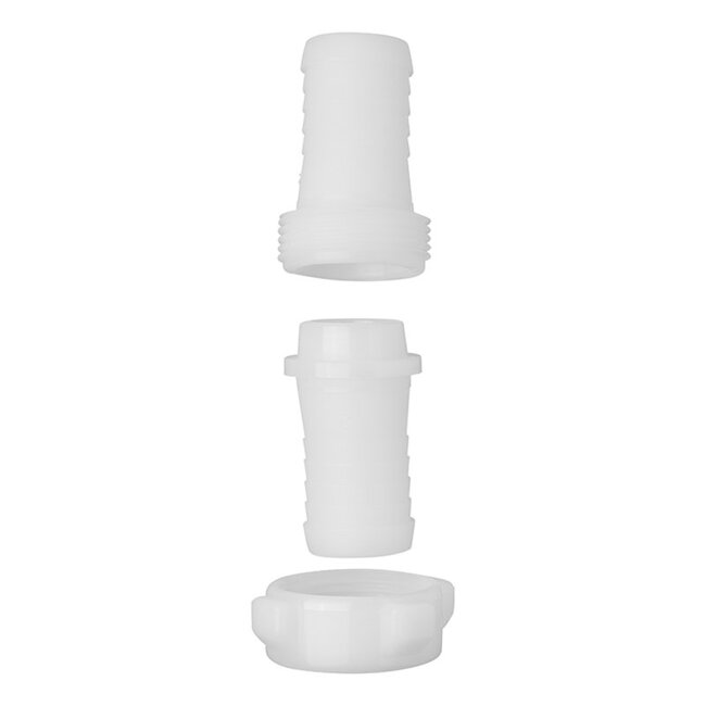 ProPlus Slangtule koppeling - Ø 19 mm - Nylon - Wit - Bestand tegen 8 bar - Tot 80°C