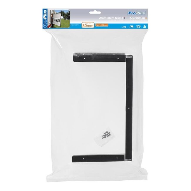 ProPlus Aluminium frame voor opbergnet - 80 mm dik - zwart - 21 x 41.5 cm