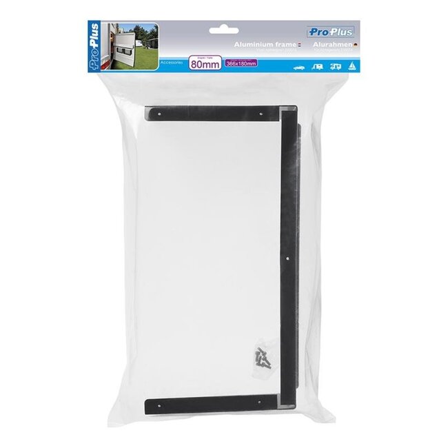 ProPlus Aluminium frame voor opbergnet - 80 mm - 366 x 180 mm - zwart