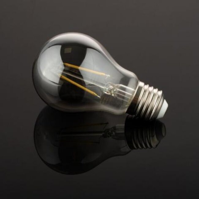 TooLight Filament LED lamp - Smoke look - Warmwit 4000K - E27 fitting - Bolvorm G60 - 2.5W - Spatwaterdicht IP54