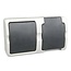 Ratio Schakelaar en stopcontact combinatie - spatwaterdicht - IP54 - horizontaal - plastic - 87x116x52 mm