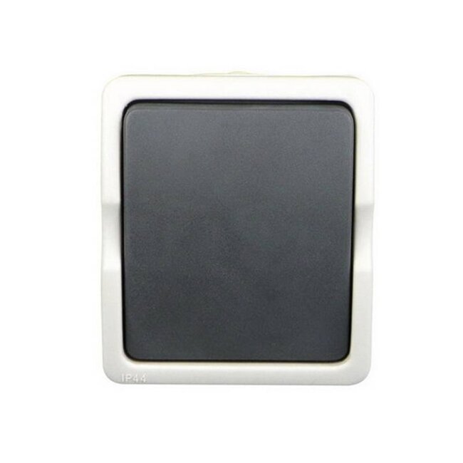 Ratio Enkelvoudige opbouwschakelaar - spatwaterdicht - IP44 - grijs - 87x61x52 mm