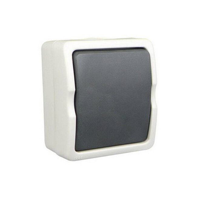 Ratio Enkelvoudige opbouwschakelaar - spatwaterdicht - IP44 - grijs - 87x61x52 mm