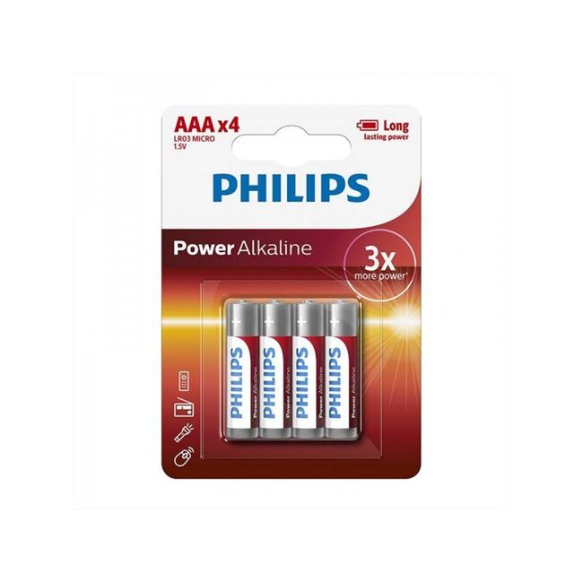 Philips Power Alkaline Batterijen - AAA - 4 stuks