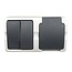 Ratio Dubbele schakelaar en stopcontact - spatwaterdicht - IP54 - horizontaal - plastic - 87x116x52 mm