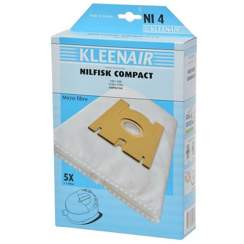 Kleenair Microvezel Stofzuigerzakken - NI4 - 5 stuks + 1 Filter Kleenair Microvezel Stofzuigerzakken - NI4 - 5 stuks + 1 Filter