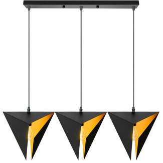 TooLight Moderne hanglamp - driehoekig design - 3 lichtpunten - zwart - 23 x 17,5 cm