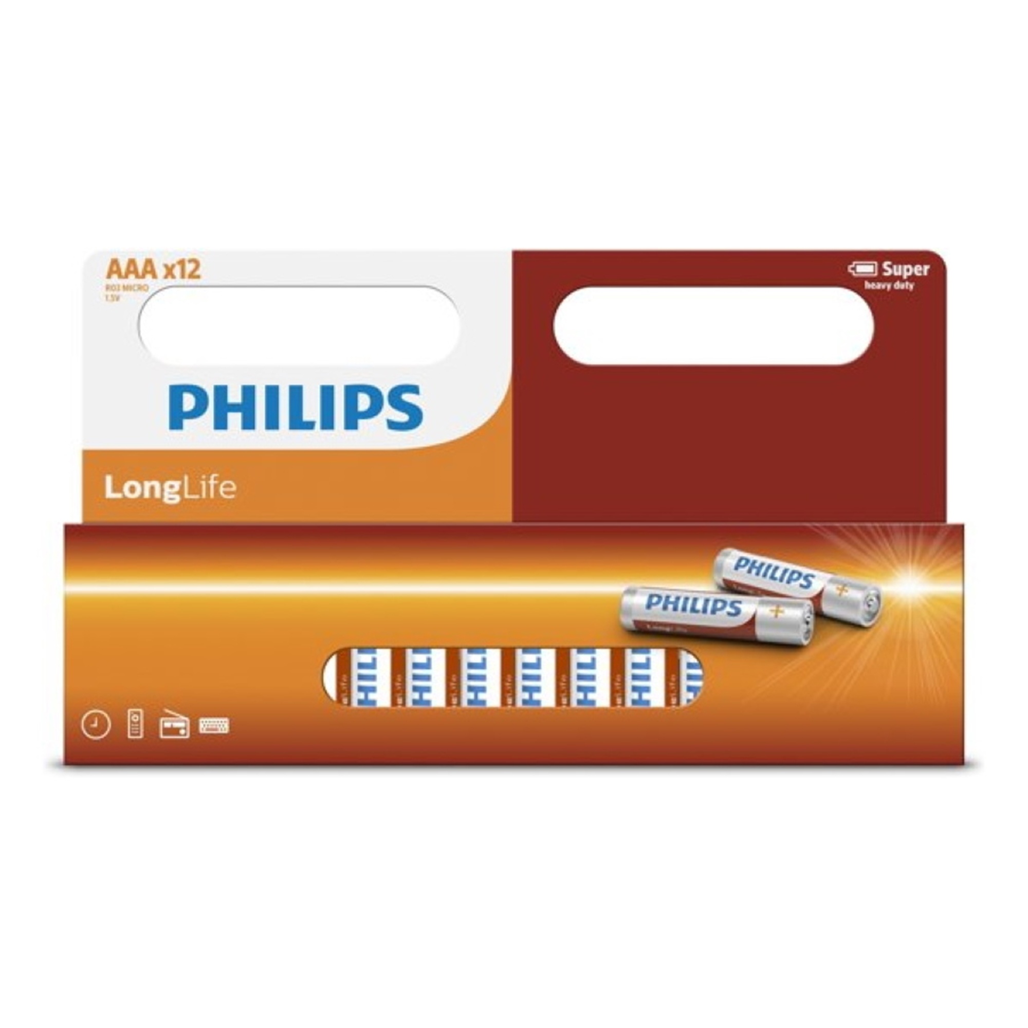 AAA R3 Philips LongLife Zinc Alkaline - 24 Stuks (6 Blisters a 4St)