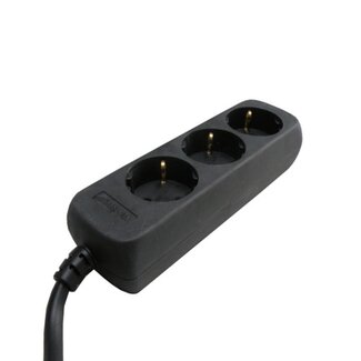 VB Extend Verlengsnoer met randaarde - 3 meter - 3-voudig - zwart