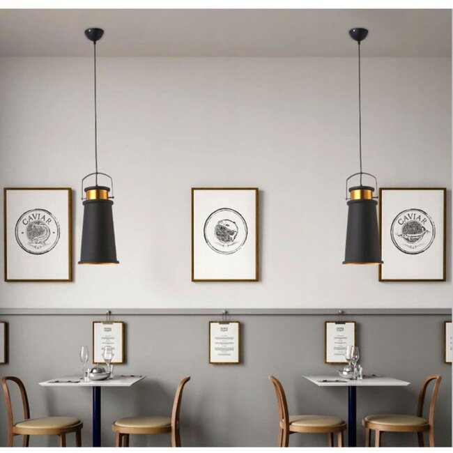 TooLight Elegante hanglamp - zwart/goud - Ø 25 cm - modern design