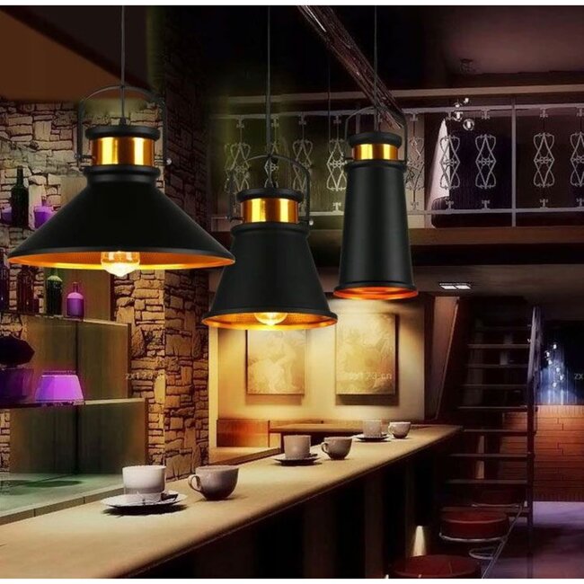 TooLight Elegante hanglamp - zwart/goud - Ø 25 cm - modern design