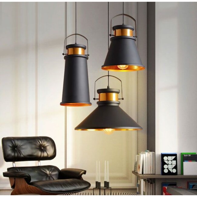 TooLight Elegante hanglamp - zwart/goud - Ø 25 cm - modern design