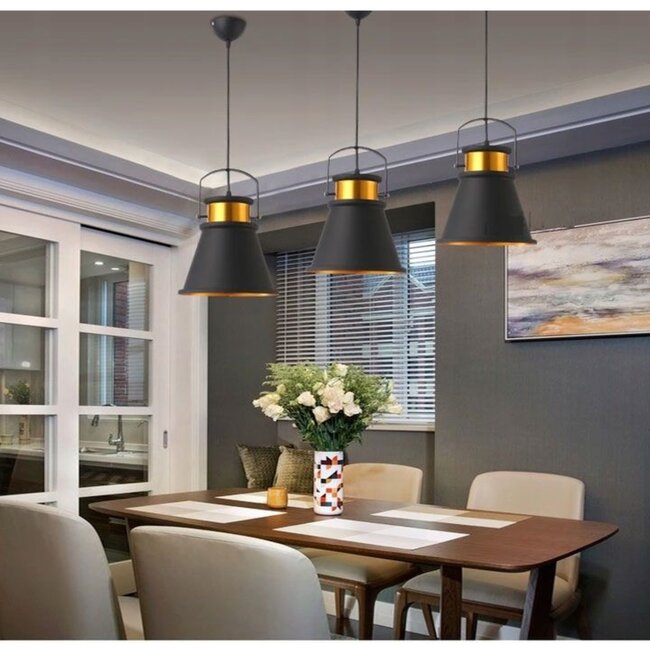 TooLight Elegante hanglamp - zwart/goud - Ø 25 cm - modern design