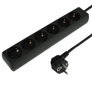 VB Extend Zwarte stekkerdoos - 6-voudig - kinderslot - 1,5 meter snoer