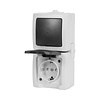 Nautic Combinatie Wip / Stopcontact - IP44 - met Randaarde - Verticaal - Antraciet/wit Nautic Combinatie Wip / Stopcontact - IP44 - met Randaarde - Verticaal - Antraciet/wit