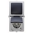 Nautic Verticaal stopcontact - spatwaterdicht - randaarde - wit/antraciet - IP44