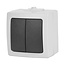 Nautic Serieschakelaar - Opbouw - Spatwaterdicht - Antraciet/Wit - IP44
